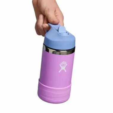 BÌNH NƯỚC GIỮ NHIỆT DÀNH CHO TRẺ HYDRO FLASK KIDS WIDE MOUTH STRAW CAP AND BOOT ANEMONE 12 OZ – W12CSWBB