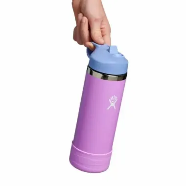 BÌNH NƯỚC GIỮ NHIỆT DÀNH CHO TRẺ HYDRO FLASK KIDS 18 OZ WIDE MOUTH STRAW CAP AND BOOT 532 ml – W18CSWBB