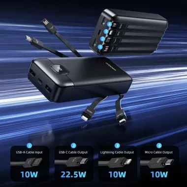 Sạc dự phòng Innostyle MultiCharge Go 20000 mAh (kèm 4 cáp) – MCG20K