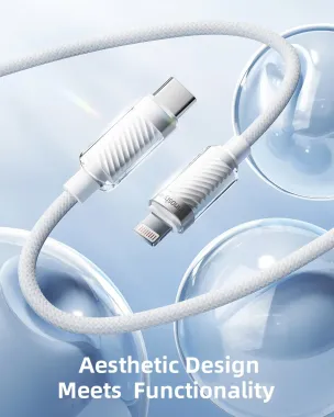 Cáp Innostyle USB-C to Lightning CryStalShine 1.5 Mét white