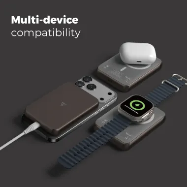 Pin dự phòng quyền lực POWERCUBE by MIPOW (USA) 3-in-1 Ultra-Slim MagSafe (10000mAh) – Chứng chỉ CCC (Tương thích Apple Watch/Airpods) – MX10