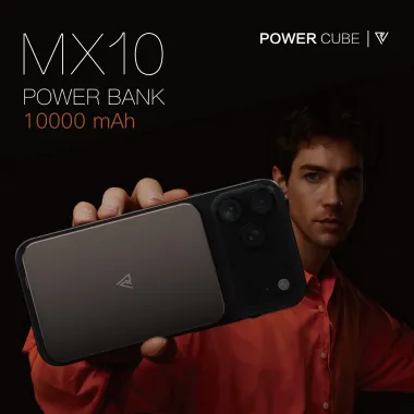 Pin dự phòng quyền lực POWERCUBE by MIPOW (USA) 3-in-1 Ultra-Slim MagSafe (10000mAh) – Chứng chỉ CCC (Tương thích Apple Watch/Airpods) – MX10