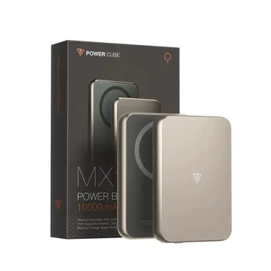 Pin dự phòng quyền lực POWERCUBE by MIPOW (USA) 3-in-1 Ultra-Slim MagSafe (10000mAh) – Chứng chỉ CCC (Tương thích Apple Watch/Airpods) – MX10