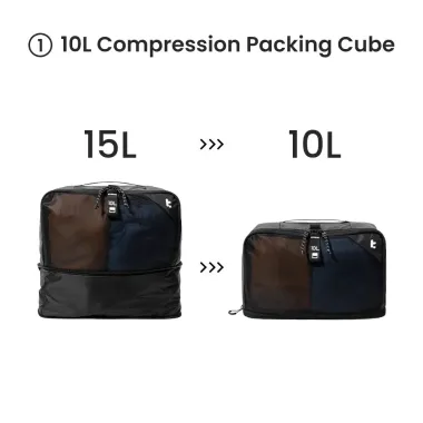 Combo 3 túi đựng hành lý/phụ kiện Tomtoc (USA) Light-T02 Packing Cube Set – T02