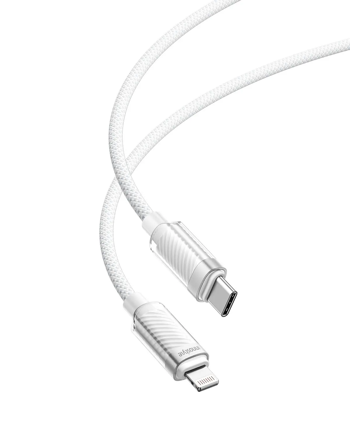 Cáp Innostyle USB-C to Lightning CryStalShine 1.5 Mét white